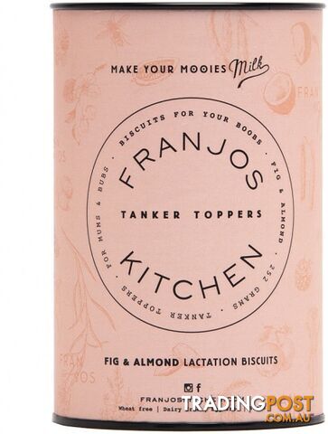 Franjo's Kitchen Fig & Almond Tanker Topper Lactation Biscuits 252g - Franjos Kitchen - 680569635334