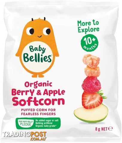 Little Bellies Organic Berry & Apple Softcorn 8g - Little Bellies - 9337824002233