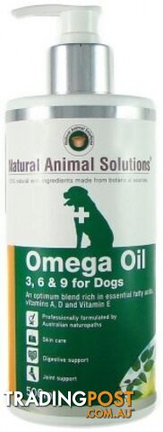 Natural Animal Solutions Omega Oil 3,6&9 Dogs 500ml - Natural Animal Solutions - 9341976000085