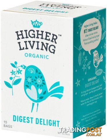 Higher Living Organic Digest Delight 15 Teabags - Higher Living - 5060319120207