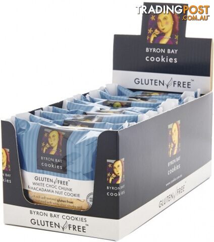 Byron Bay Gluten Free White Choc Chunk & Macadamia Nut 60g x 12 - Byron Bay Cookies - 9320391370157