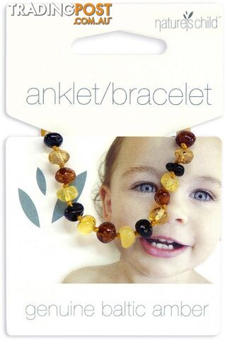 Natures Child Amber Anklet/Bracelet for Baby Mixed Colours - Natures Child - 9336588000424