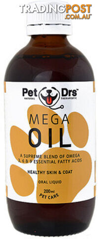Pet Drs Mega Oil 200ml - Pet Drs - 9332996001527