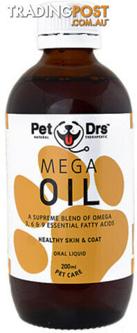 Pet Drs Mega Oil 200ml - Pet Drs - 9332996001527