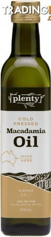 Plenty Cold Pressed Macadamia Oil 375ml - Plenty - 9311964003282