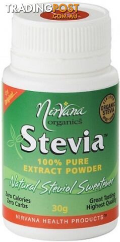 Nirvana Stevia Pure Extract Powder 30g - Nirvana Organics - 9338196000070