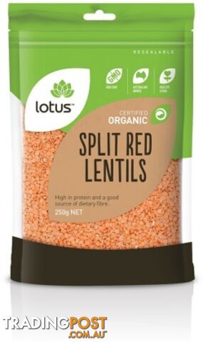 Lotus Organic Red Lentils 250gm - Lotus - 9317127638827