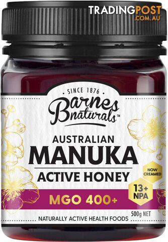 Barnes Naturals Australian Active Manuka Honey MGO 400+ 500g - Barnes Naturals - 9300677010021