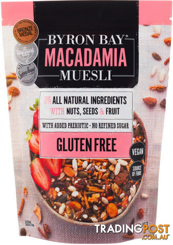 Byron Bay Macadamia Muesli Gluten Free Vegan 350g - Byron Bay Macadamia Muesli - 799439882188