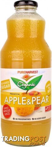 Pure Harvest Organic Pear & Apple Juice  1ltr x 6 - Pure Harvest - 9312231090165
