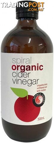 Spiral Organic Apple Cider Vinegar  500ml - Spiral Foods - 9312336771099