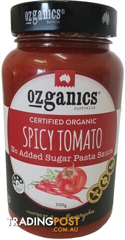 Ozganics Organic Spicy Tomato NAS Pasta Sauce 500g - Ozganics - 9327304001184