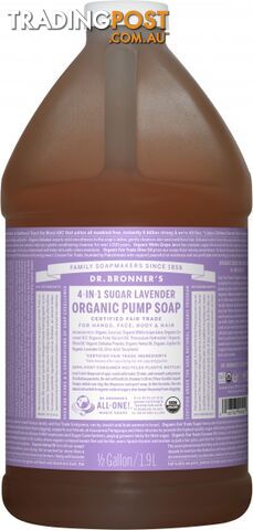 Dr Bronner's Organic Pump Soap Lavender 1.89L - Dr Bronner's - 018787990018