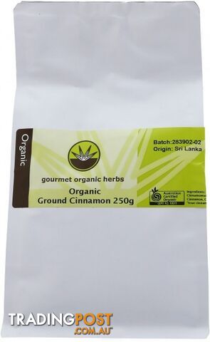 Gourmet Organic Cinnamon Ground 250g - Gourmet Organic Herbs - 9332974002393