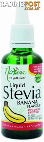 Nirvana Organics Banana Flavour Stevia Liquid 50ml - Nirvana Organics - 9338196000629