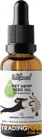 Untamed Pets Hemp Seed Oil  50ml - Untamed Health - 9325307000395