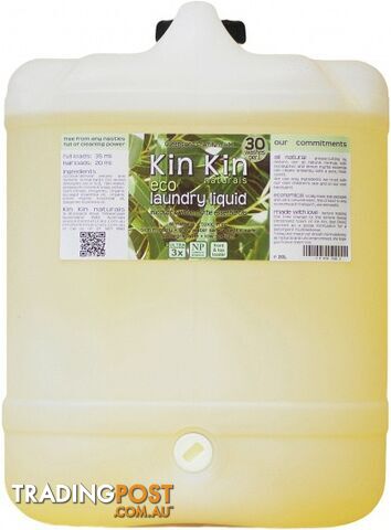 Kin Kin Naturals Eco Laundry Liquid Eucalypt & Lemon Myrtle 20L - Kin Kin Naturals - 93705105015224