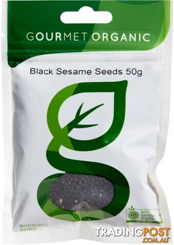 Gourmet Organic Black Sesame Seeds 50g - Gourmet Organic Herbs - 9332974000214