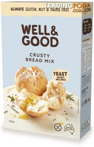 Well And Good Crusty Bread Mix & Yeast  410g - Well & Good - 9337096100446