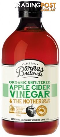 Barnes Naturals Organic Apple Cider Vinegar & Honey & The Mother 500ml - Barnes Naturals - 9300677007823