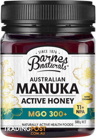 Barnes Naturals Australian Active Manuka Honey MGO 300+ 500g - Barnes Naturals - 9300677010007