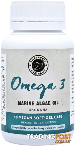 Therapeia Australia Omega 3 (Marine Algae Oil EPA & DHA) 60 caps - Therapeia Australia - 637307984551