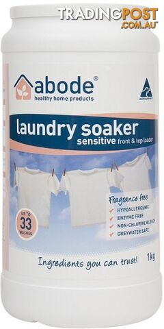 Abode Front & Top Loader Laundry Soaker Sensitive Fragrance Free 1kg - Abode - 9343188000839