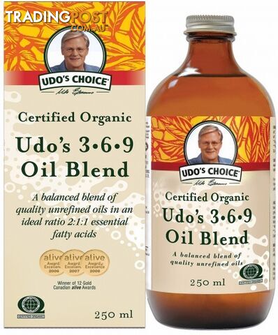 Udo's Choice Organic 3-6-9 Oil Blend  250ml - Udo's Choice - 061998079805