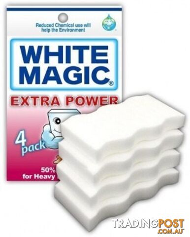 White Magic Eco Eraser Extra Power Sponge 4Pk - White Magic - 9333544000269
