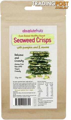 Absolutefruitz Seaweed Crisps Pumpkin Seed & Sesame 40g - Absolutefruitz - 9334827002741