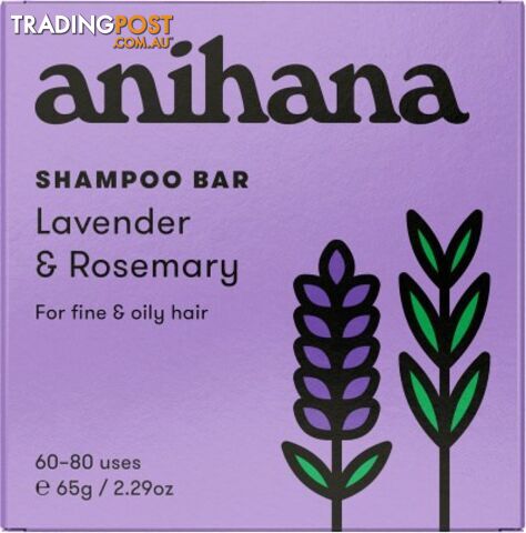 Anihana Shampoo Bar Lavender & Rosemary Fine & Oily Hair 65g - Anihana - 9421906696028