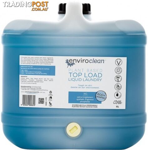 Enviro Clean Liquid Laundry Top Load 15L - Enviro Care - 9325937000345