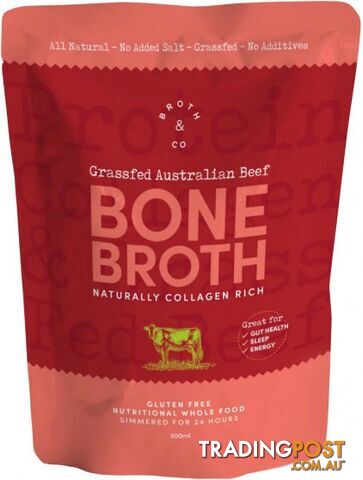 Broth & Co Australian Grass Fed Beef Bone Broth  300ml Pouch - Broth & Co - 9353338000411