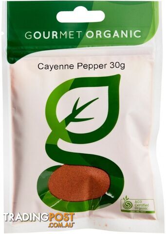 Gourmet Organic Cayenne Pepper 30g Sachet - Gourmet Organic Herbs - 9332974000405