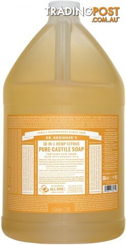 Dr Bronner's Pure Castile Liquid Soap Citrus 3.78L - Dr Bronner's - 018787777657