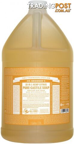 Dr Bronner's Pure Castile Liquid Soap Citrus 3.78L - Dr Bronner's - 018787777657