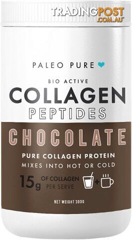 Paleo Pure Bio Active Collagen Peptides Chocolate Protein Mix 300g - Paleo Pure - 9354604000623