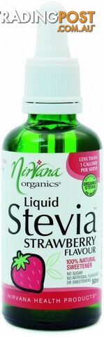 Nirvana Organics Strawberry Flavour Stevia Liquid 50ml - Nirvana Organics -...