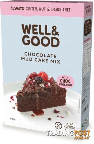Well And Good Choc Mud Cake Mix & Choc Frosting  475g - Well & Good - 9337096100415