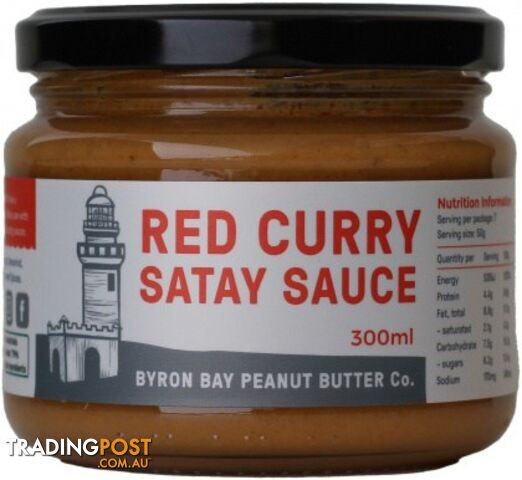 Byron Bay Red Curry Satay Sauce 300ml - Byron Bay Peanut Butter Co -...