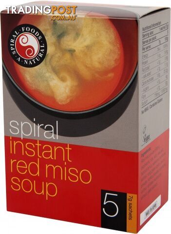 Spiral Instant Miso Red Soup 5x7g Sachets - Spiral Foods - 9312336039502