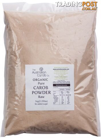 The Australian Carob Organic Carob Powder Raw 1Kg - The Australian Carob Co - 609722944564