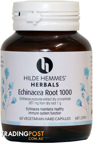 Hilde Hemmes Echinacea Root - Cold & Flu Relief 1000mg 60caps - Hilde Hemmes Herbals - 9315915003864