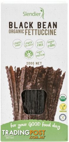 Slendier Organic Black Soy Bean Fettuccine 200g - Slendier - 9346976001339