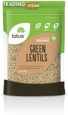 Lotus Organic Green Lentils 250g - Lotus - 9317127638834