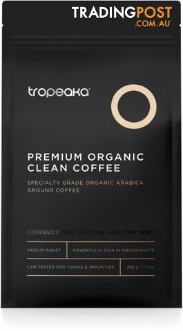 Tropeaka Premium Organic Clean Coffee Ground 200g - Tropeaka - 9350728001348