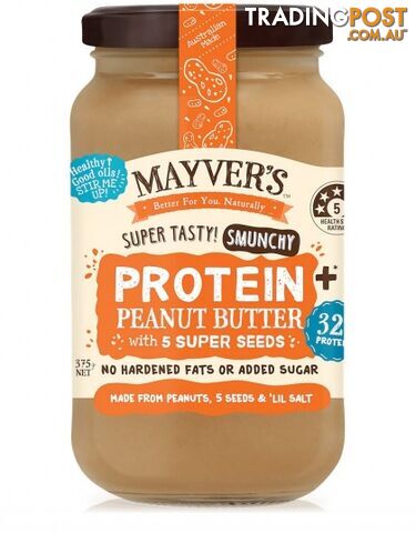 Mayvers Peanut Butter Protein Plus with 5 Seeds 375g - Mayvers - 9310885115951