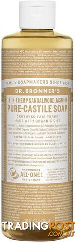 Dr Bronner's Pure Castile Liquid Soap Sandalwood Jasmine 473ml - Dr Bronner's - 018787780169