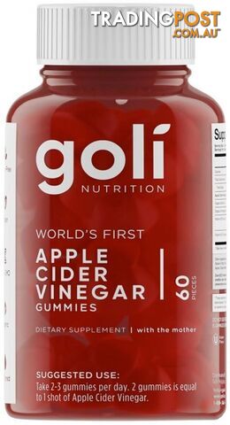 Goli Apple Cider Vinegar Gummies 60 Pieces - Goli - 055840400756