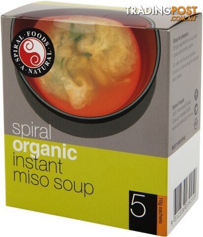 Spiral Organic Instant Miso Soup 5x10g Sachets - Spiral Foods - 9312336039250